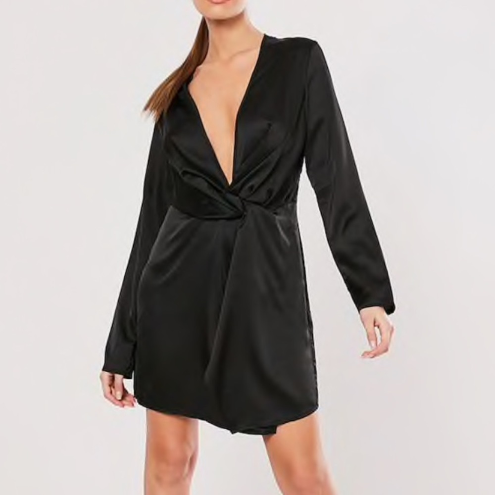 Black satin dress